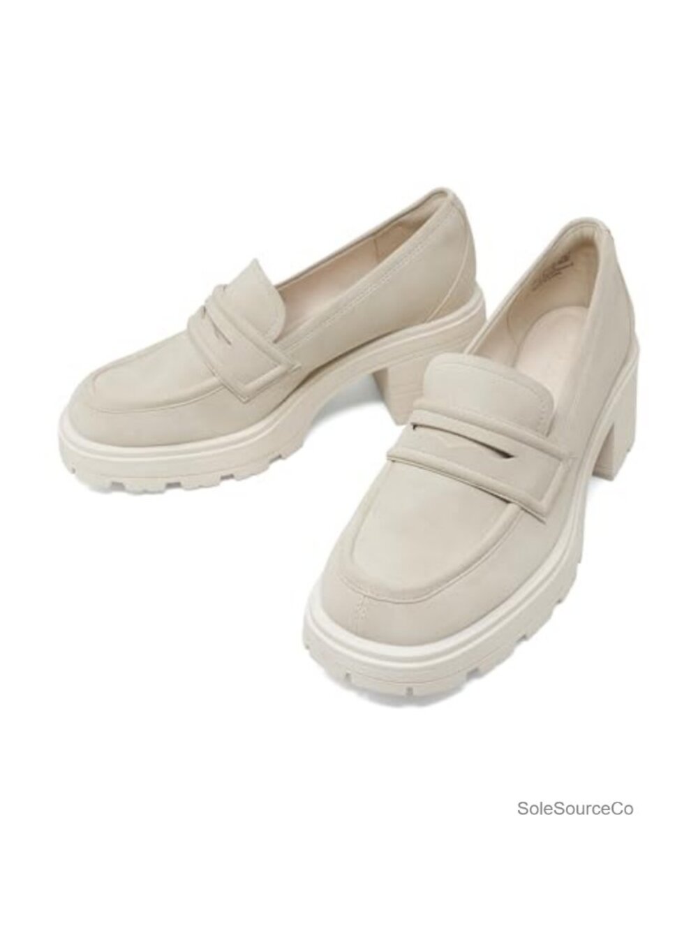 Chunky Block Heel Loafers for Women Slip On Platform Pumps Suede Dress Wedding - Picture 5 of 6